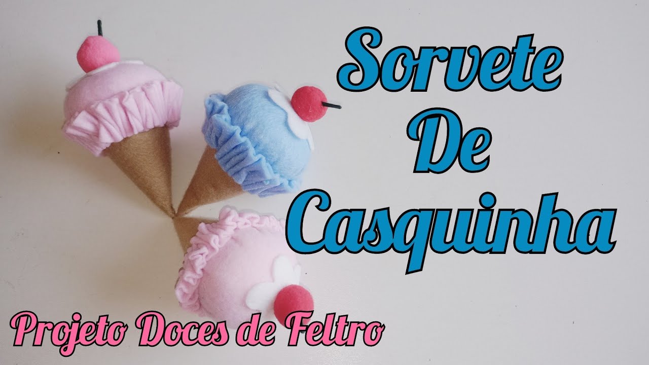 Sorvete 🍦 tradicional de feltro #sorvete #feltro #confeitaria