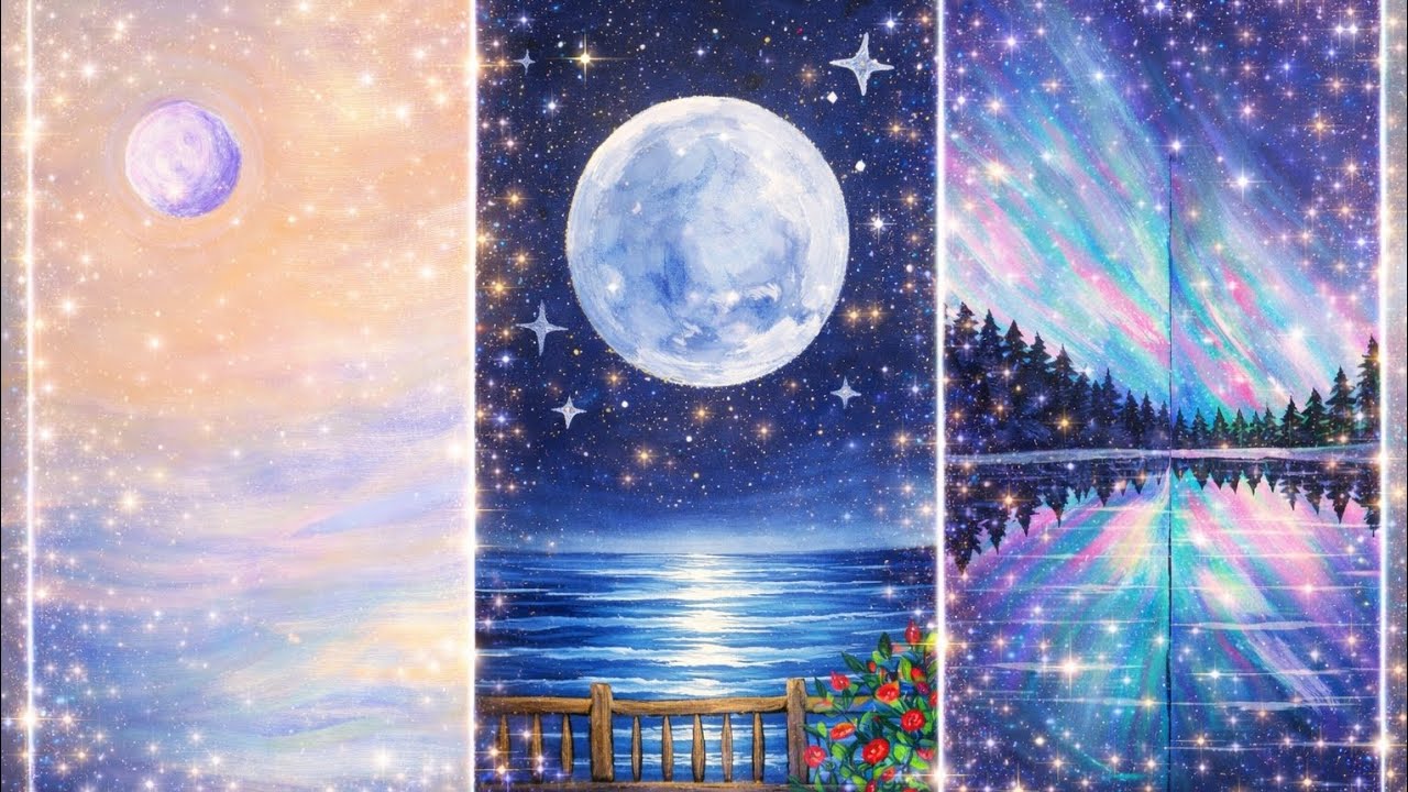 Beautiful Moon & Night Acrylic Paintings 🌙✨ | Easy Step-by-Step Painting Tutorial for Beginners
