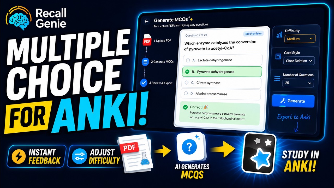 Turn Lecture PDFs Into Multiple Choice Questions in Anki (Quick, Free and Easy!)
