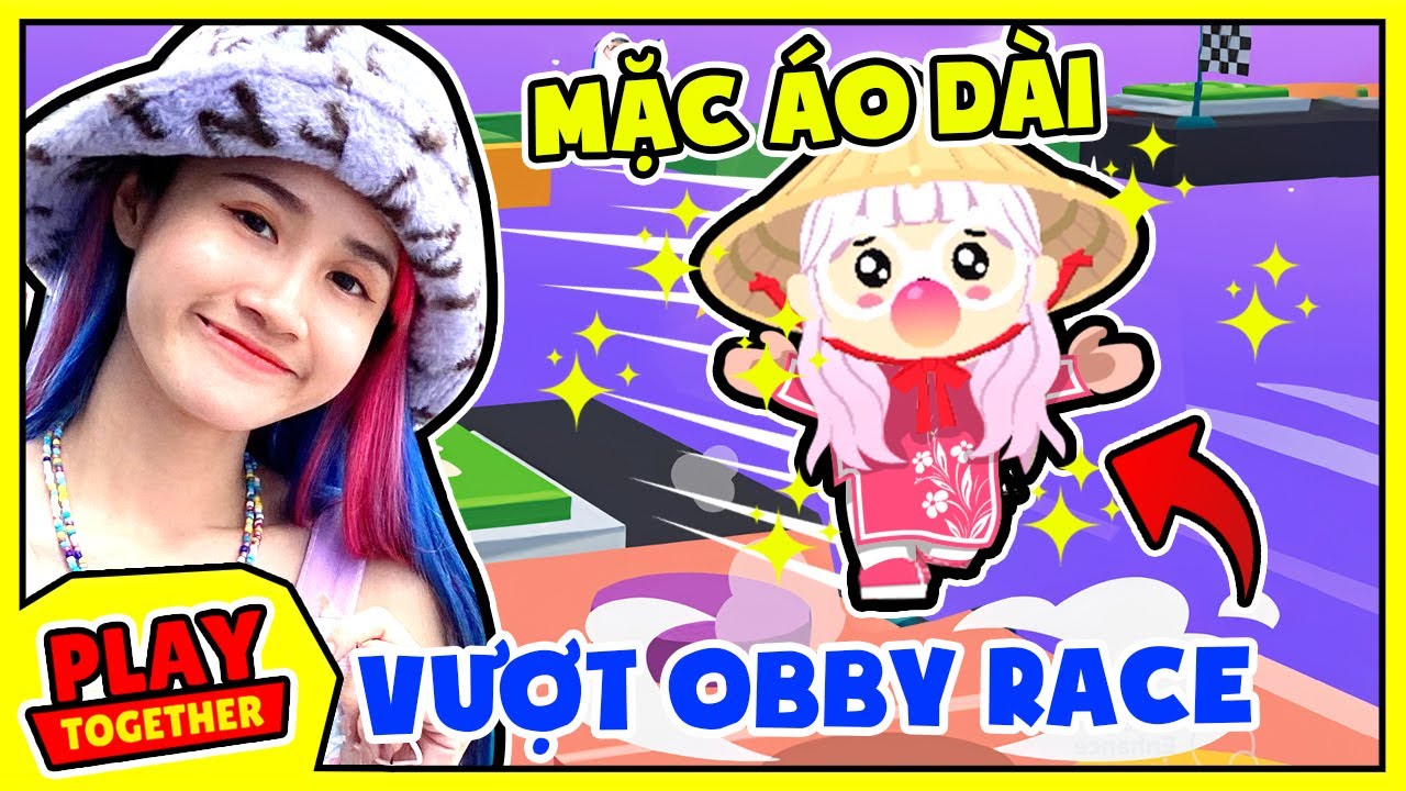 Thử Thách Mặc Áo Dài Vượt Obby Race Trong Game Play Together - Vê Vê Official