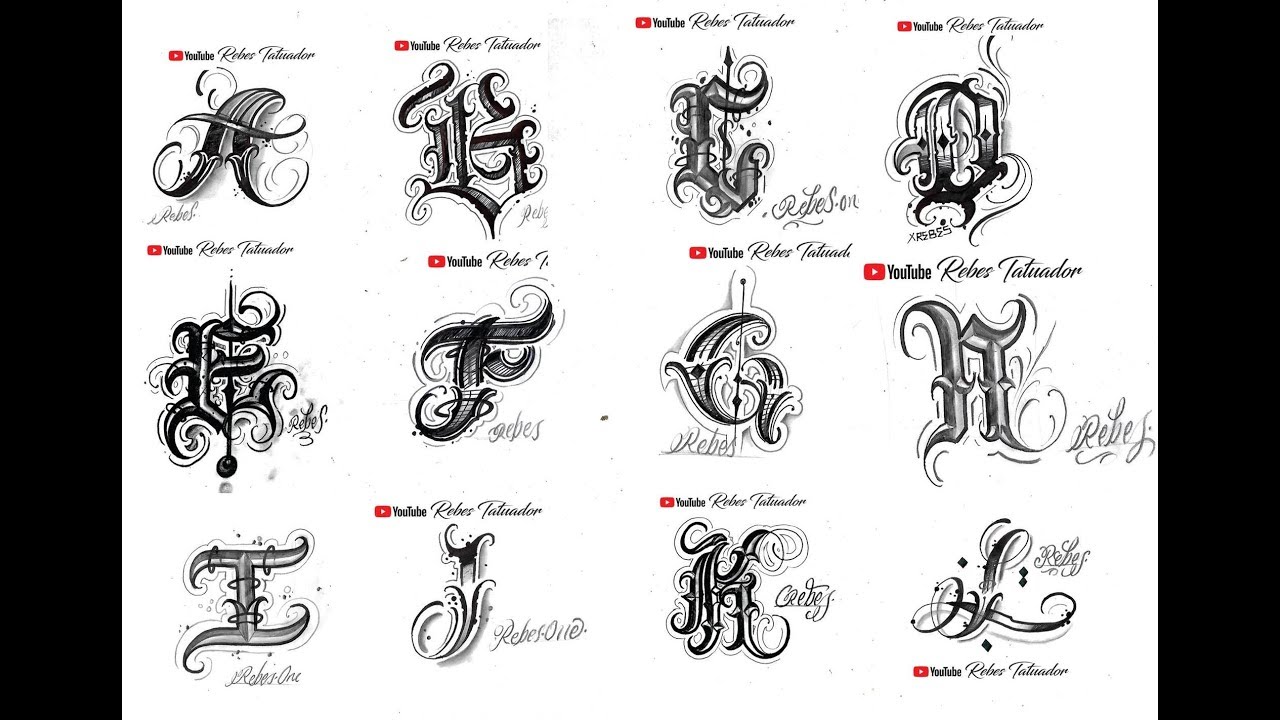 INICIALES DE LETRAS  PARA TATUAR /CUSTOM CHICANO LETTERING /IDEAS DE LETRAS INICIALES CHINGONAS