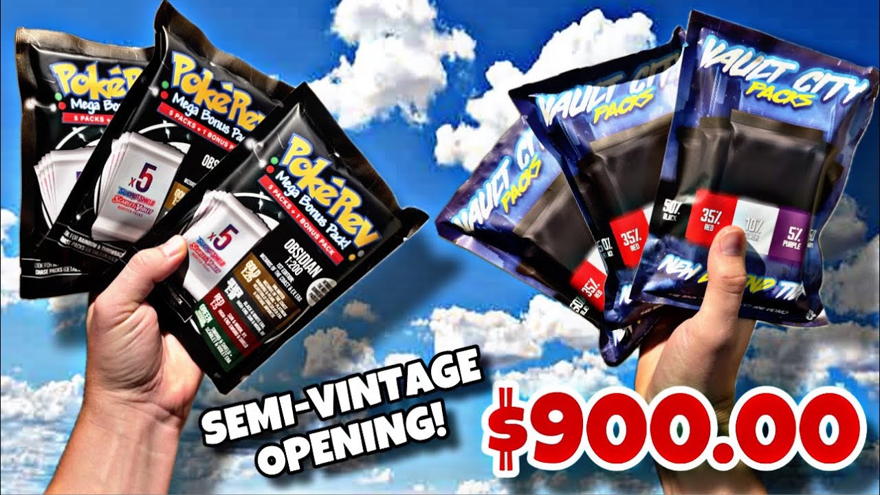 $900 PokeRev vs PokeVault Pokemon Mystery Pack OPENING! Semi-VINTAGE??? #pokemon #reaction #fyp