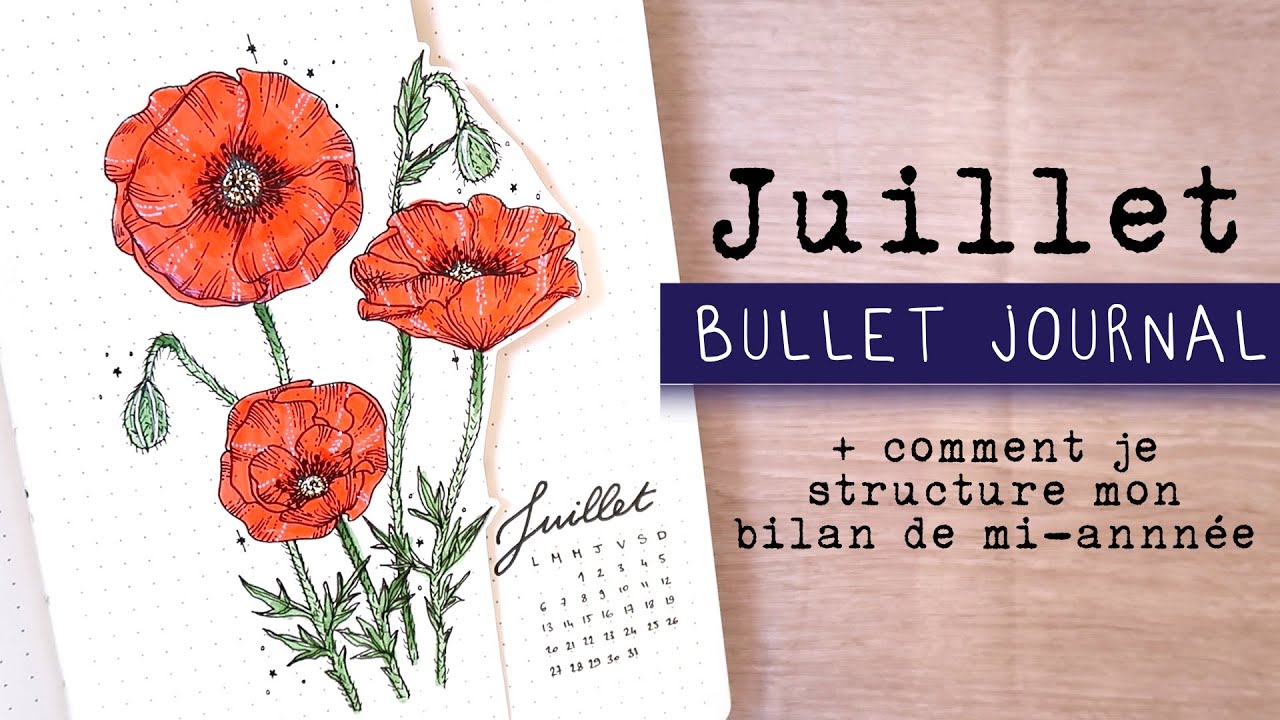 Bullet Journal Juillet 2020 : Coquelicots | ORGANISATION + BILAN de mi-année