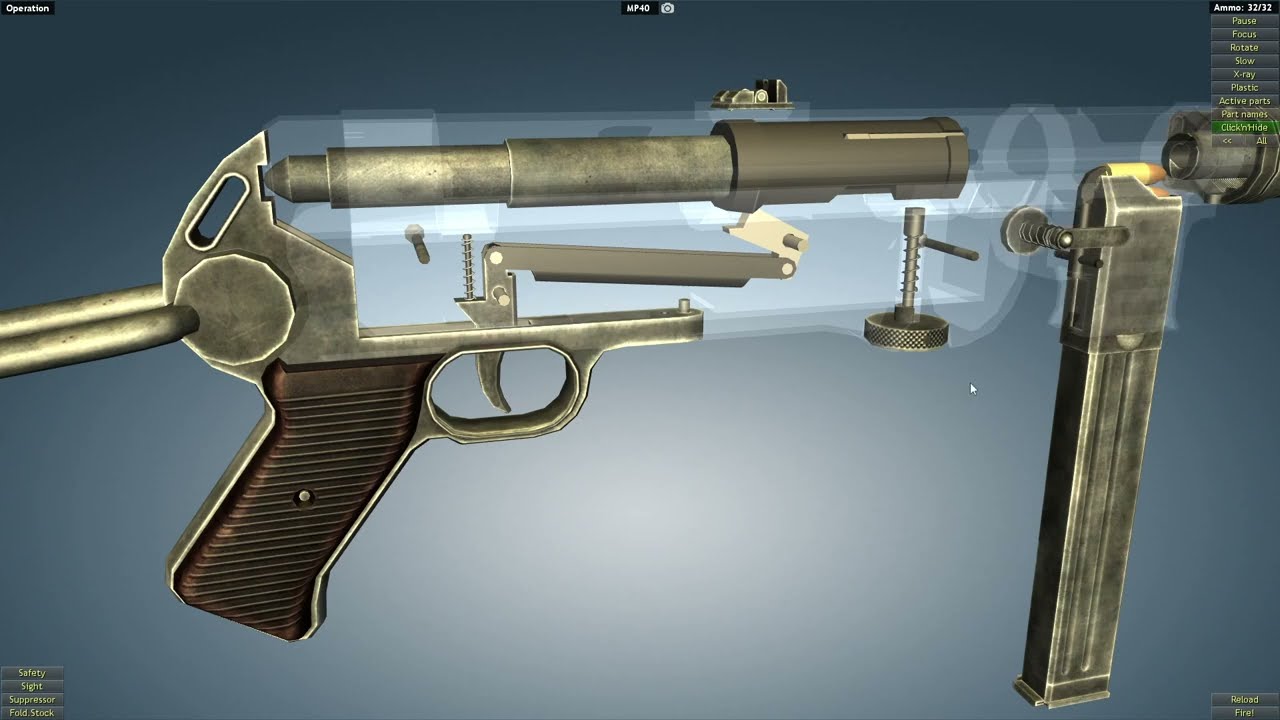 [World of Guns] MP40 &ndash; Virtual Disassembly, Assembly & Operation