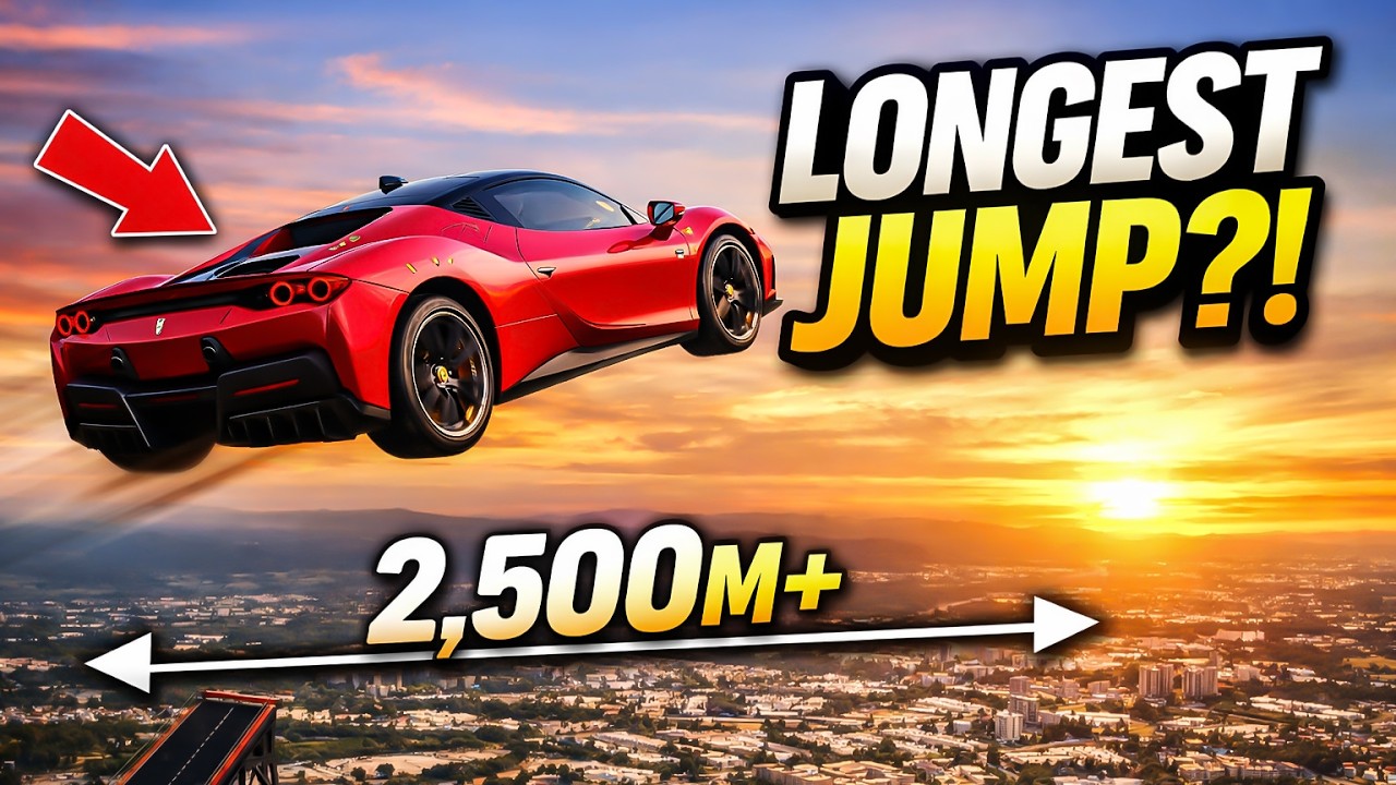 Which FERRARI Covers the Longest Distance Jump in Forza Horizon 5? Let’s Find Out! 🔥
