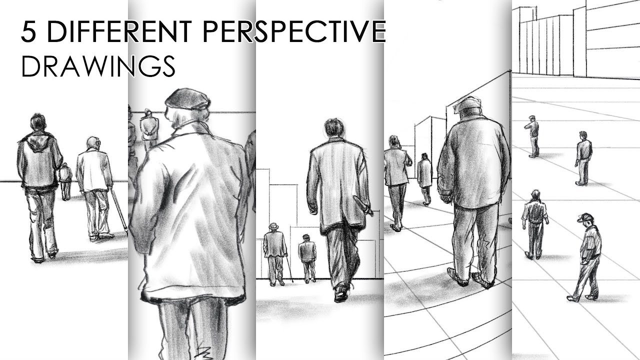 CROWD DRAWING WITH 5 DIFFERENT PERSPECTIVES - Drawing Timelapse
