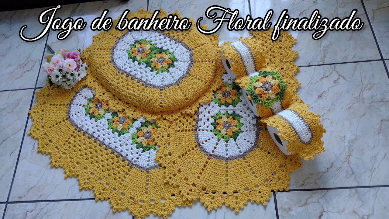 Jogo de banheiro Floral finalizado. Conheça todas as peças 😉