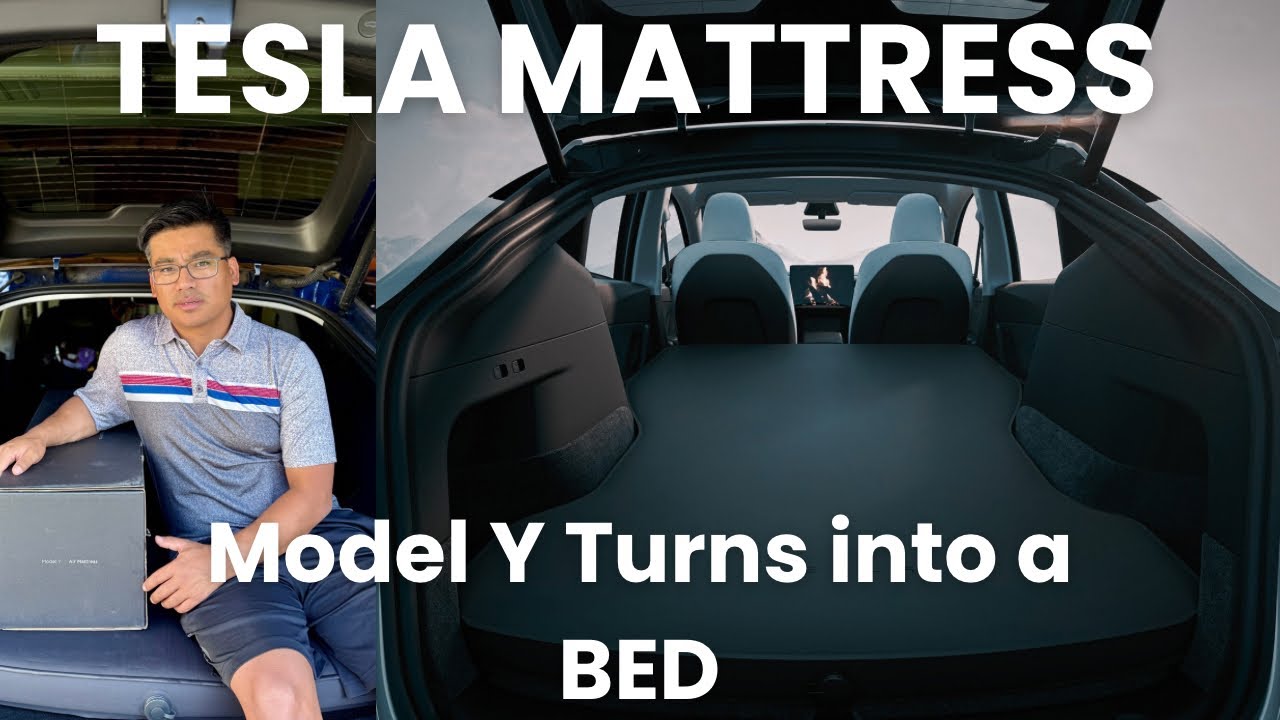 Распаковка и первые впечатления от надувного матраса для Tesla Model Y.
