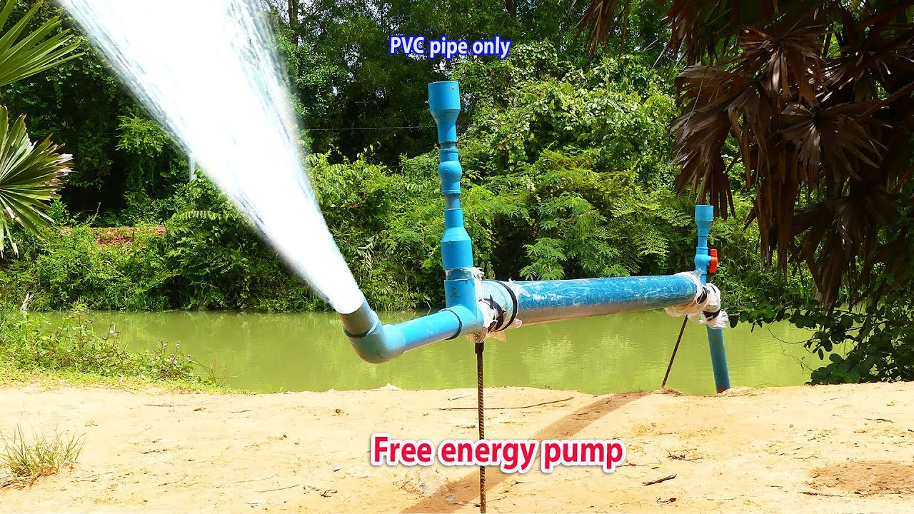 Free electricity | I turn PVC pipe into a water pump at home free no need electricity power