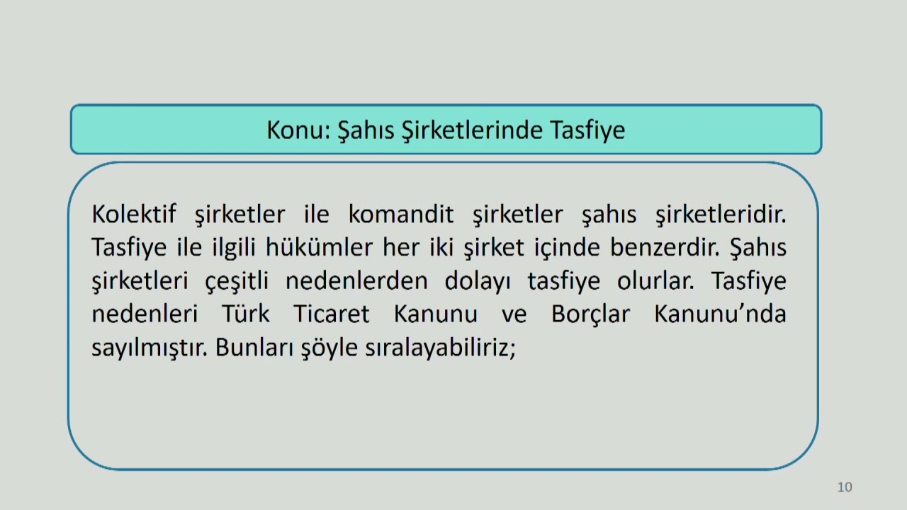 Şahış Şirketlerinde Tasfiye İşlemeleri 1