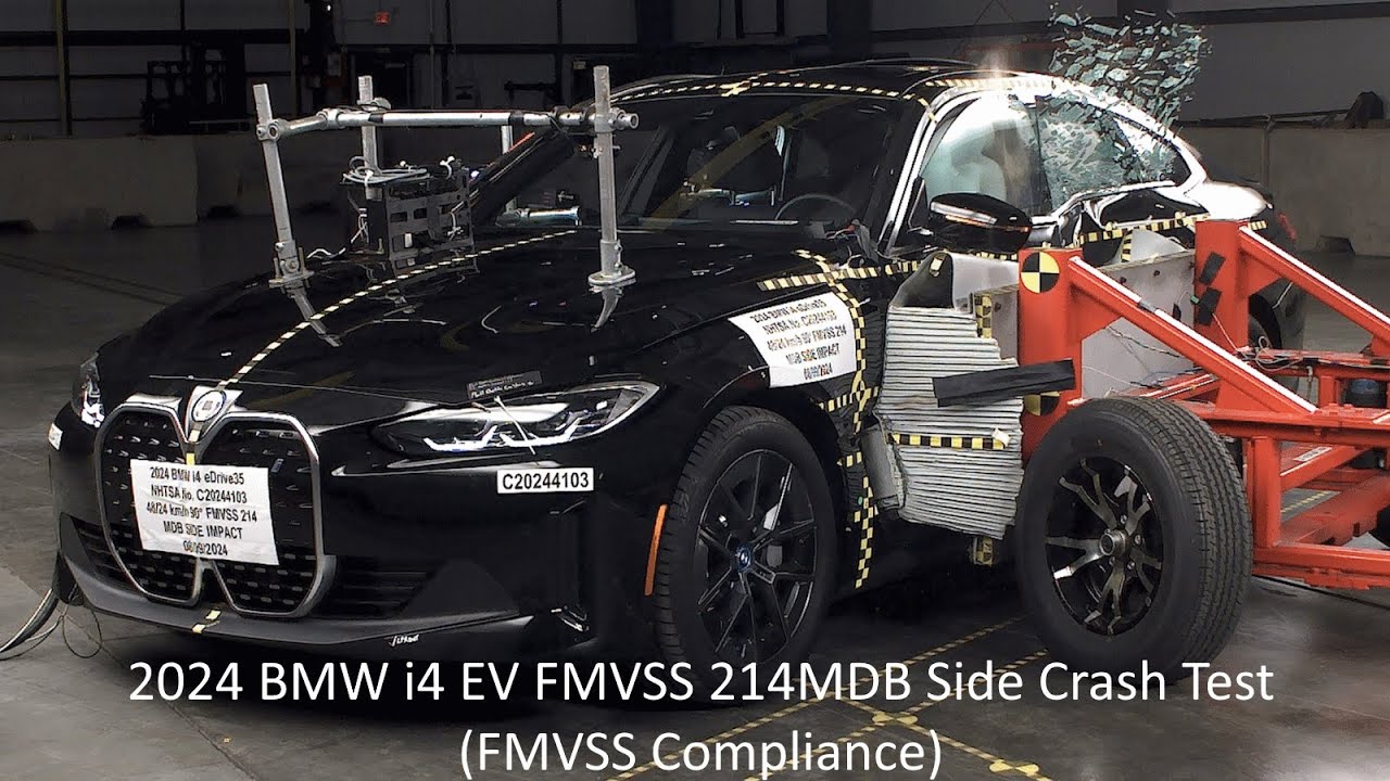 2022-2025 BMW i4 Gran Coupe EV FMVSS 214MDB / FMVSS 305 Side Crash Test (FMVSS Compliance)