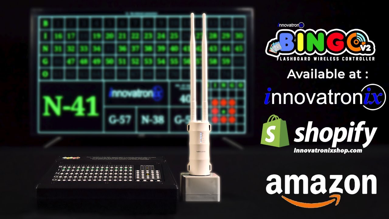 Innovatronix Bingo v2 Flashboard Wireless Controller (Now with Wi-Fi) - US Version 75 Balls
