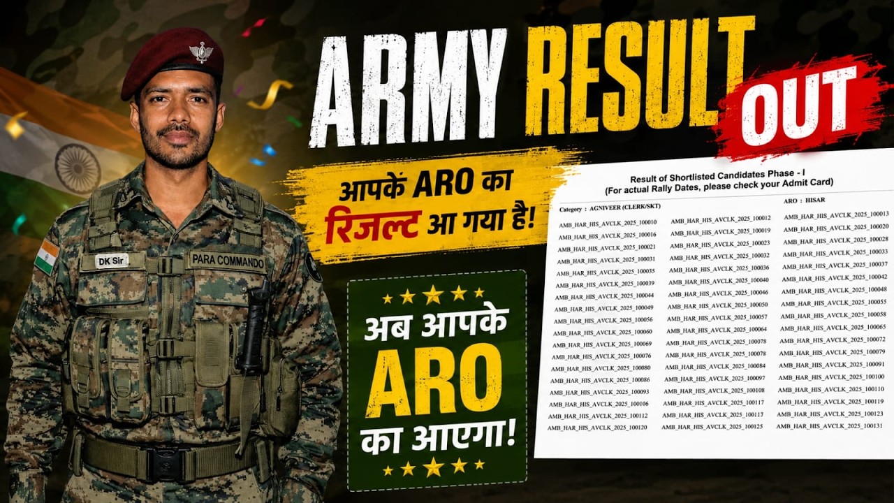 Indian Army Out | 4 ARO Lists Out | Army Agniveer Waiting List Out