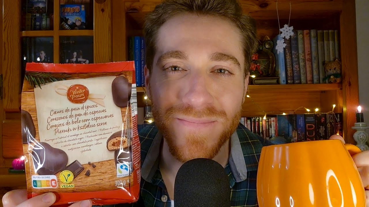 [ASMR] Pan especiado de Navidad🎄Castañas asadas & chocolate caliente ☕| Susurros, eating sounds