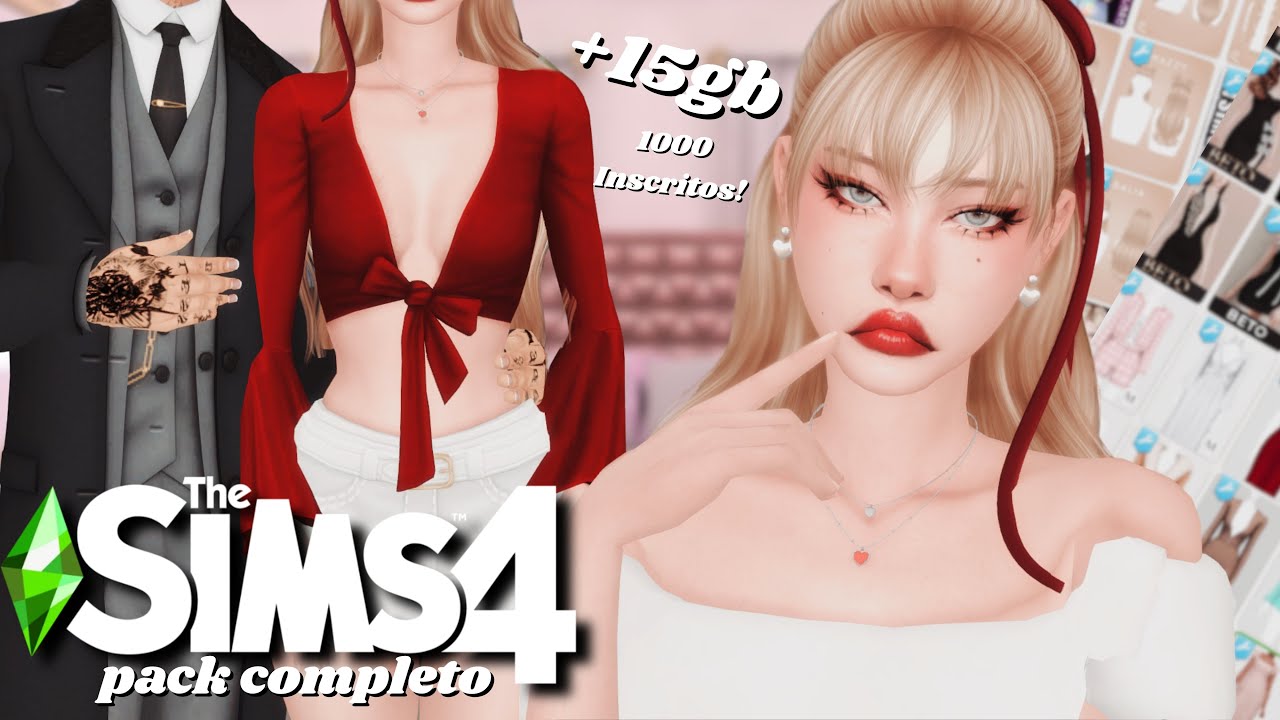 PACK DE CC COMPLETO! (Presente 1000 Inscritos) | The Sims 4
