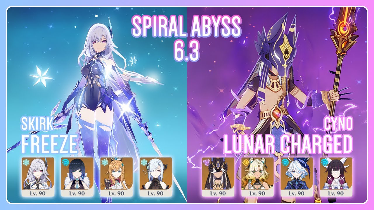 C0 Skirk Freeze & C0 Cyno Lunar Charged | Spiral Abyss 6.3 | Genshin Impact