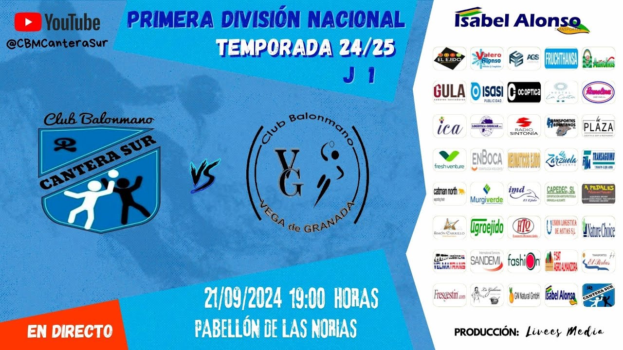 T24/25 J1 PRIMERA NACIONAL | CBM CANTERA SUR - MLG B. CIUDAD DE GRANADA | 📅 21/09/2024 🕣 19:00H