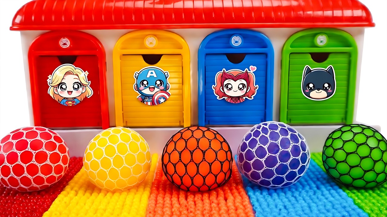 Satisfying Colorful Magic Garage Stress Balls with Rainbow Beads & Cutting ASMR 🌈 Oddly Kinetic Sand