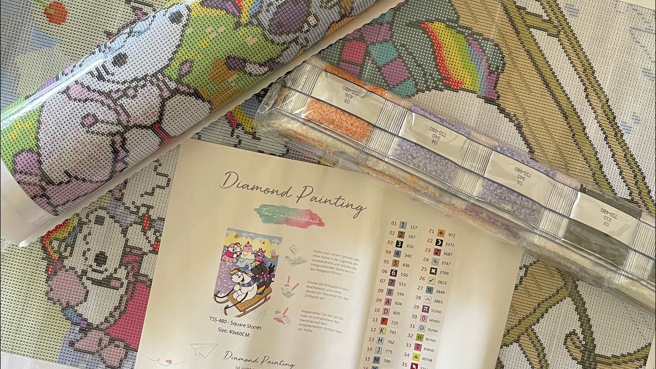 Diamond Painting Unboxing 💎 Pummeleinhorn Herbst & Winter von Tini Schnickschnack 🦄