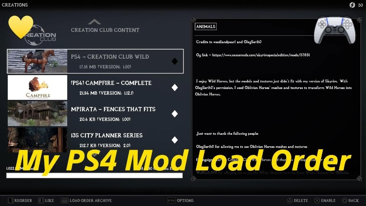 🎮 PS4 Mod Load Order 🎮 #Skyrim #Mods