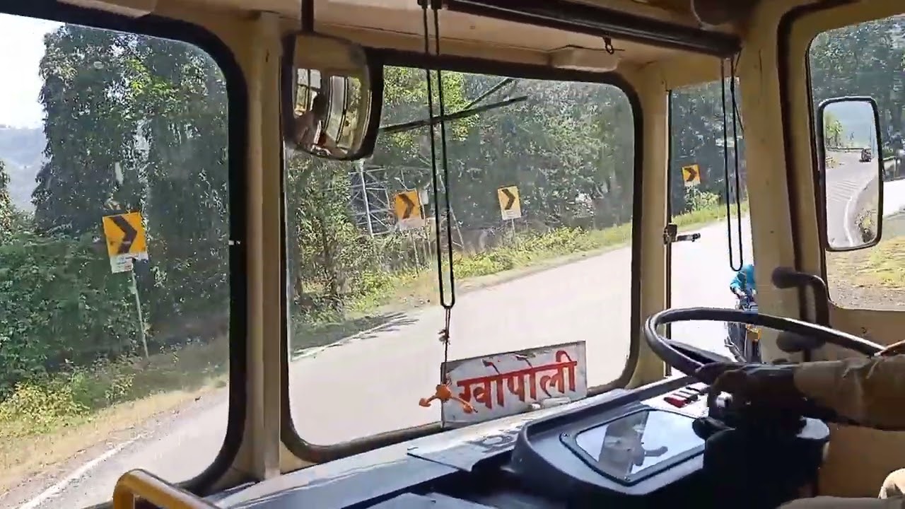 Khopoli To Expressway Journey vai Old Highway Through Bhor Ghat In Khopoli Municipal Transport Bus