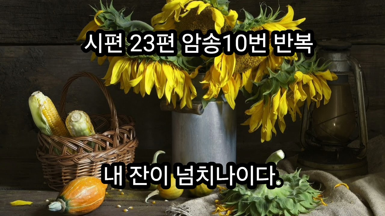시편 23편 암송 내 잔이 넘치나이다. 삶의 기적이 넘치는 말씀