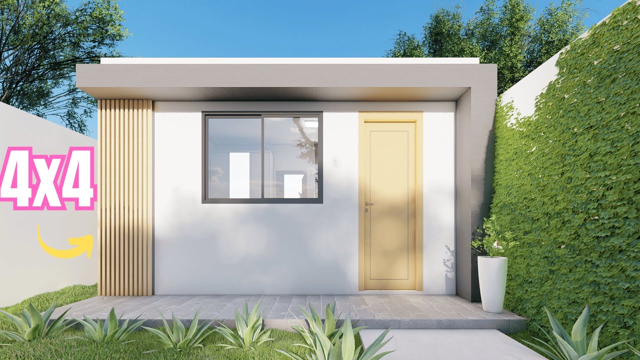 projeto de casa pequena de 4x4 - A mais simples e aconchegante de todas
