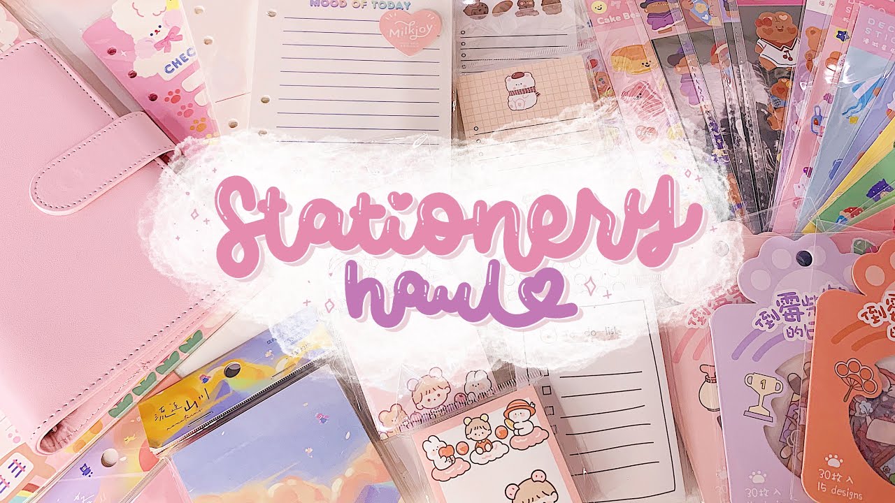 •. Huge Stationery Haul serba warna Pastel!! #43 Binder, Sticker, Memo, Washi Tape, ... .•