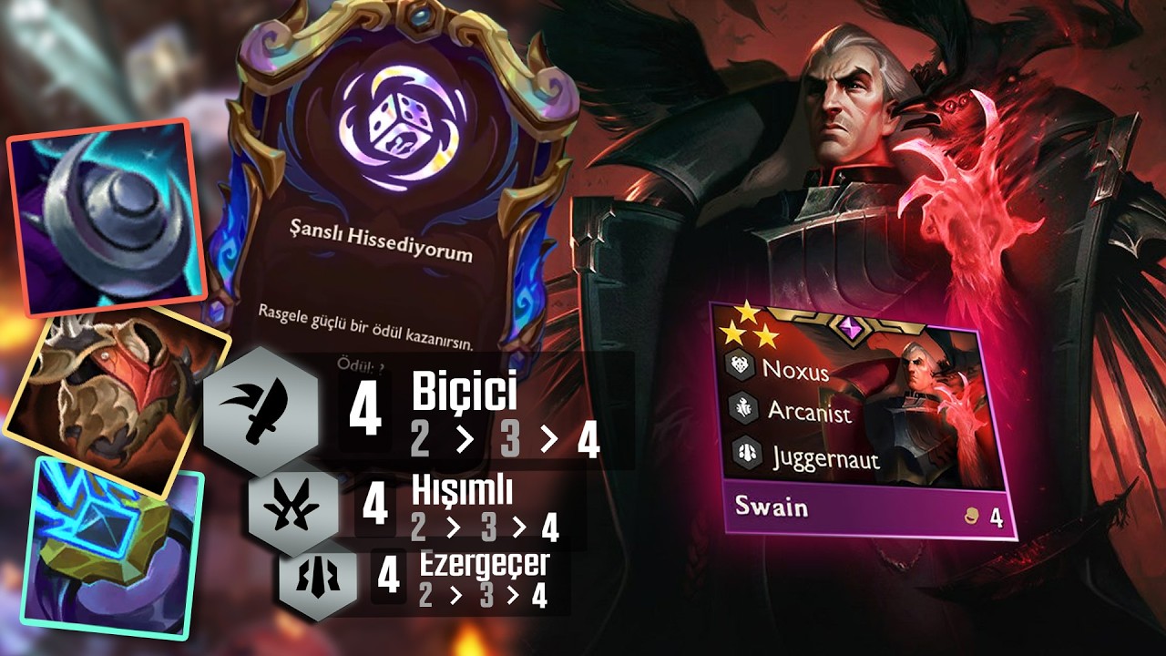 3 Yıldız Swain ve Şanslı Hissediyorum Eklentisi !! LoL TFT Taktik Savaşları