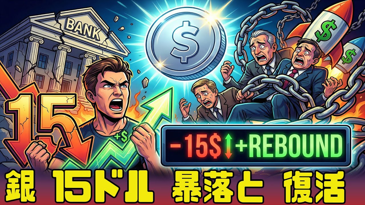 🚨緊急：銀価格15ドル暴落後の奇跡的な反発 － 銀行の時代は終わった、ショートスクイーズ加速！