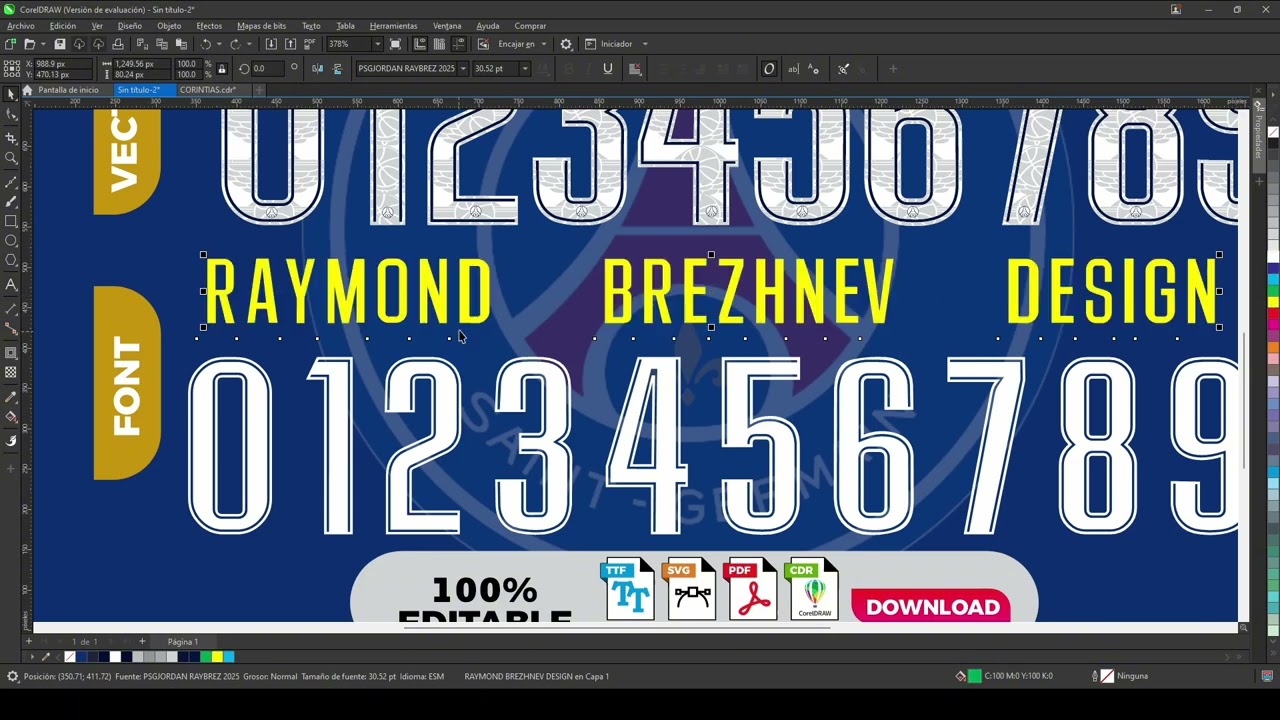 TIPOGRAFIA PSG JORDAN 2025 FREE DOWNLOAD