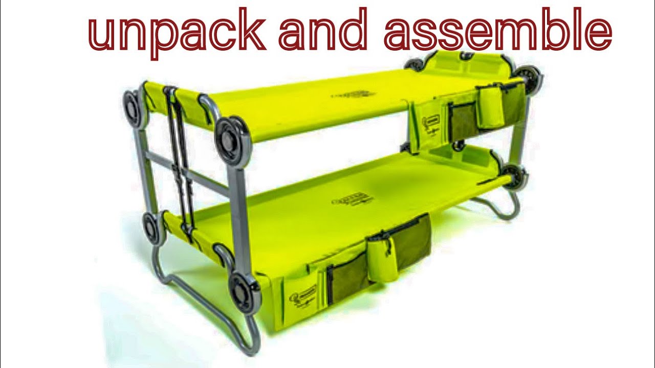 Kid-O-Bunk with side organizers green, unboxing & assembling-Timelapse