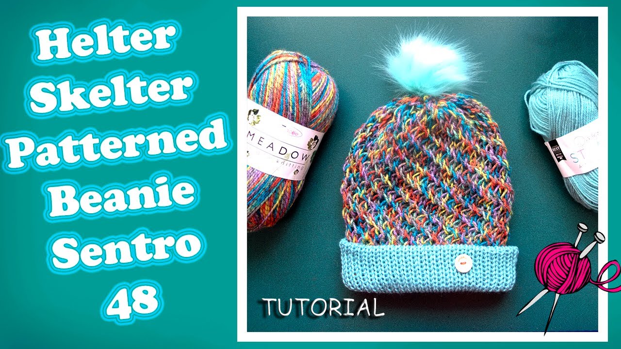 Helter Skelter Patterned Beanie Tutorial | Sentro 48 | Create this on YOUR circular knitting machine