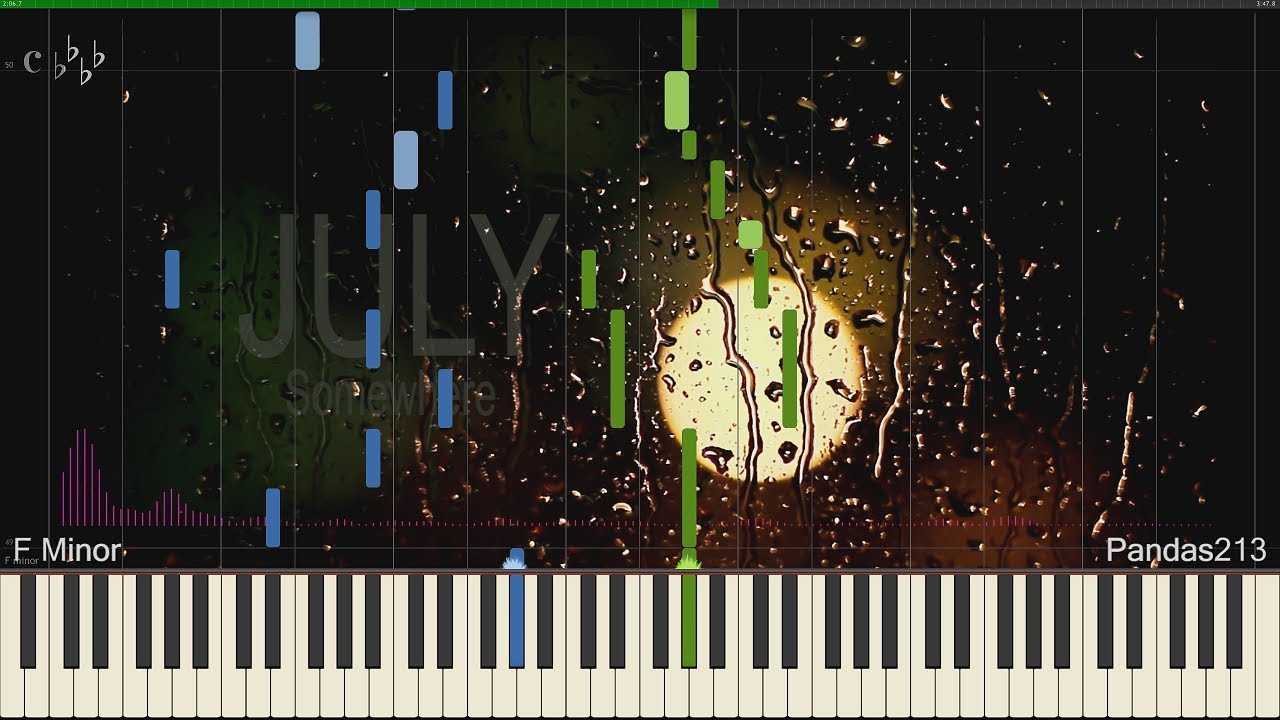 [Synthesia Piano] 줄라이 [July] - Somewhere (+Accompaniment)