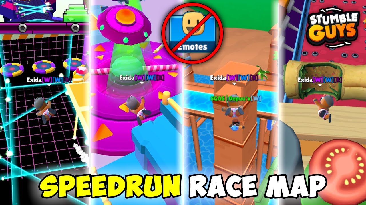 Speedrun All Race Map Without Emote | Stumble Guys