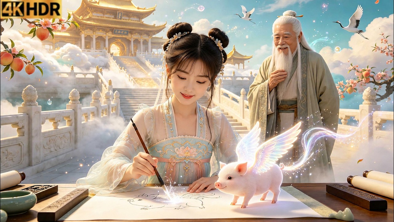 La petite fée peintre descend sur terre et change le destin d’une famille—ses dessins prennent vie💖