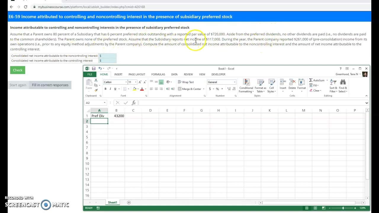 Acctg401 Income Attributable to controlling and noncontrolli