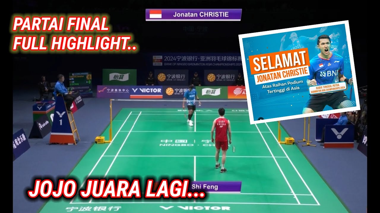 (FINAL) JONATAN CRISTIE VS LI SHI FENG | BADMINTON ASIA CHAMPIONSHIP 2024 #badminton #jojo