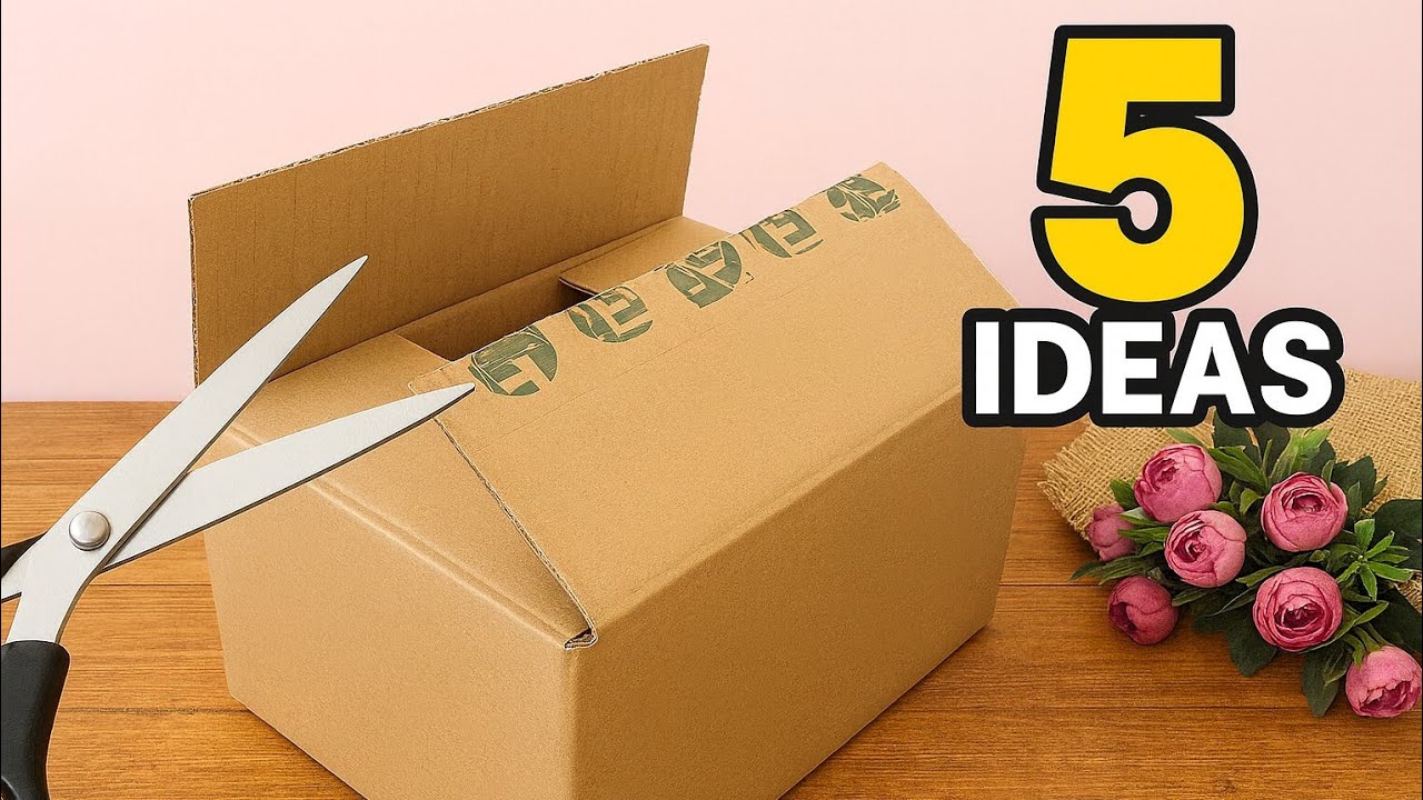 5 Creative Ideas Using a Cardboard Box ♻️ | Easy DIY Recycling Crafts