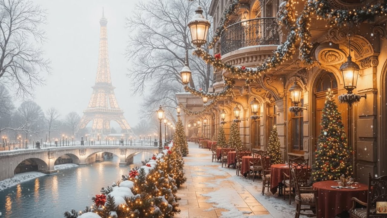 Peaceful Winter Coffee Shop by the Lake ❄️☕ Jazz Cafe for Sleep & Relax