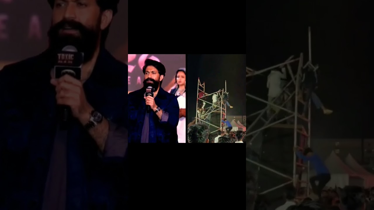 Accident At Toxic Pre-Release Event In Hyderabad,Yash Stops Speech As Stage Collapses At Toxic Event