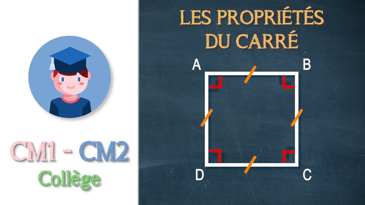 Les propriétés du carré - CM1 CM2 collège - Petits Savants