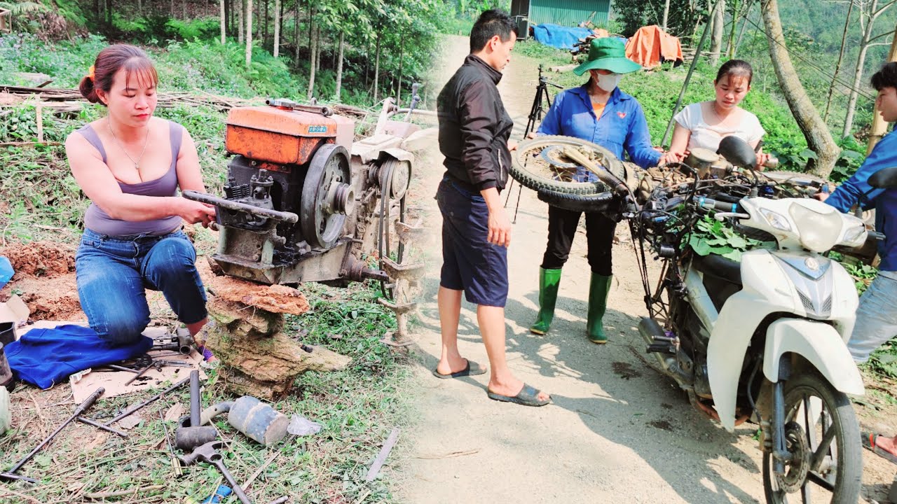 Timelapse: Genius girl Repairs and maintains agricultural machinery, Turns old into new