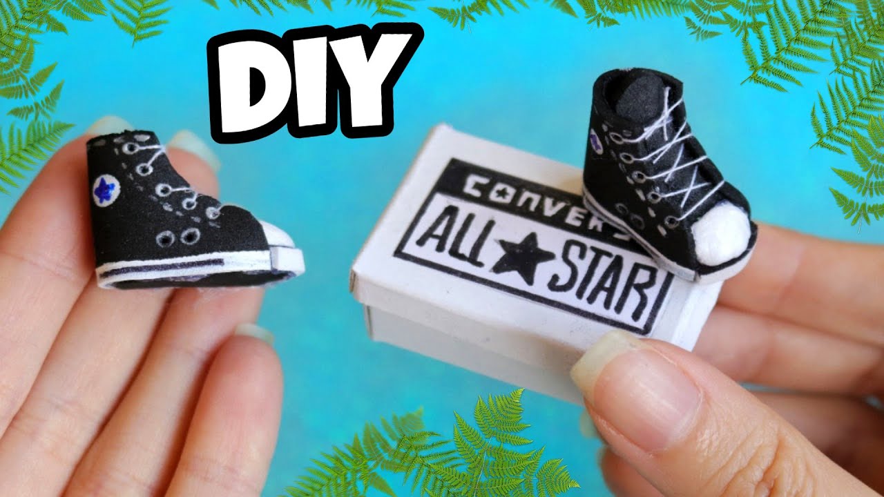 DIY MINIATURE CONVERSE Shoes and Packaging