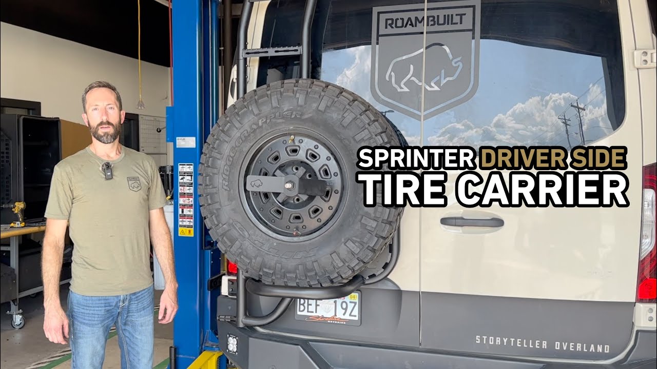 Roambuilt Mercedes Sprinter Driver Side Tire Carrier - Installation
