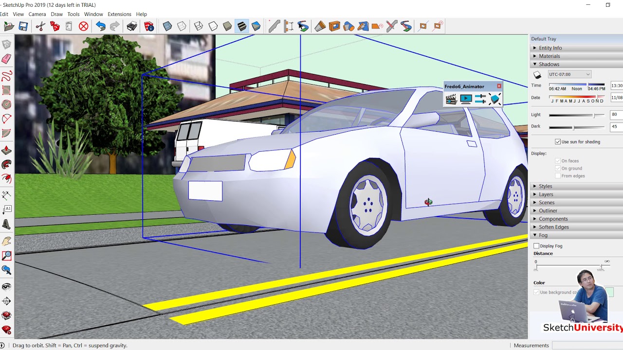 สร้างรถยนต์บนถนนให้วิ่งได้สมจริงบน SketchUp ด้วย Animator