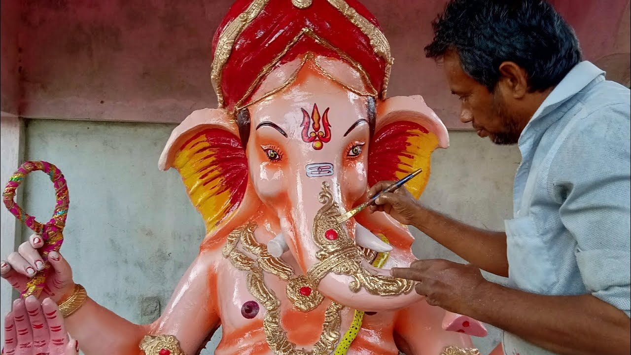 Eco-friendly ganpati making 2022 | PART 6 | How to colour ganpati murti at home  | ganesh murti