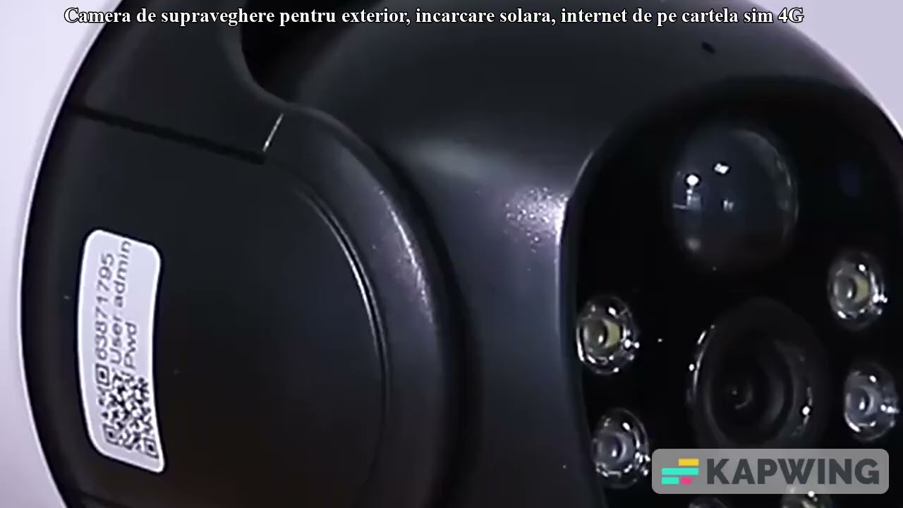 Camera de supraveghere pentru exterior, incarcare solara, internet de pe cartela sim 4 G