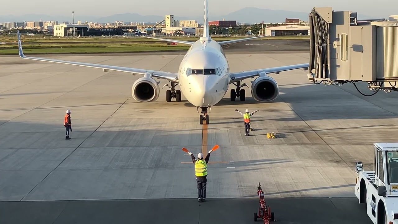ANA /B737/スポットイン/宮崎空港