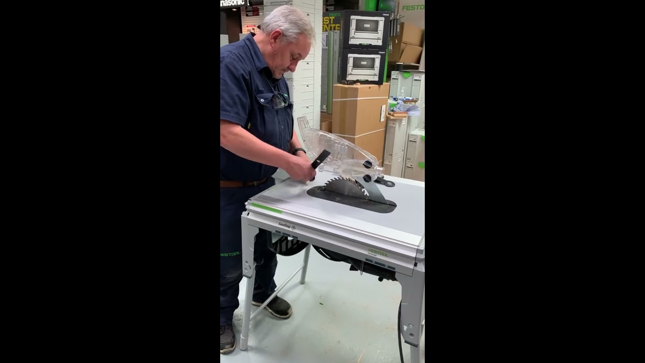 How to Change the Blade & SawStop Cartridge on the Festool TKS 80 Table Saw